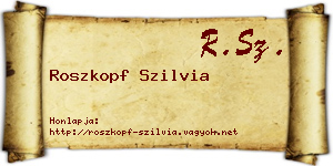 Roszkopf Szilvia névjegykártya